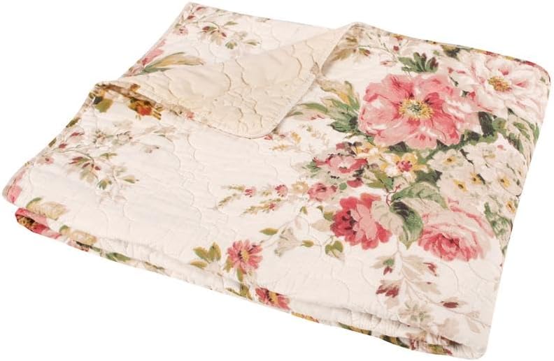 Buttercup Floral Cotton Quilted Throw 50x60in
