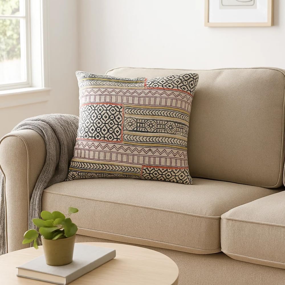 Multicolour Geometric Boho Cushion Cover