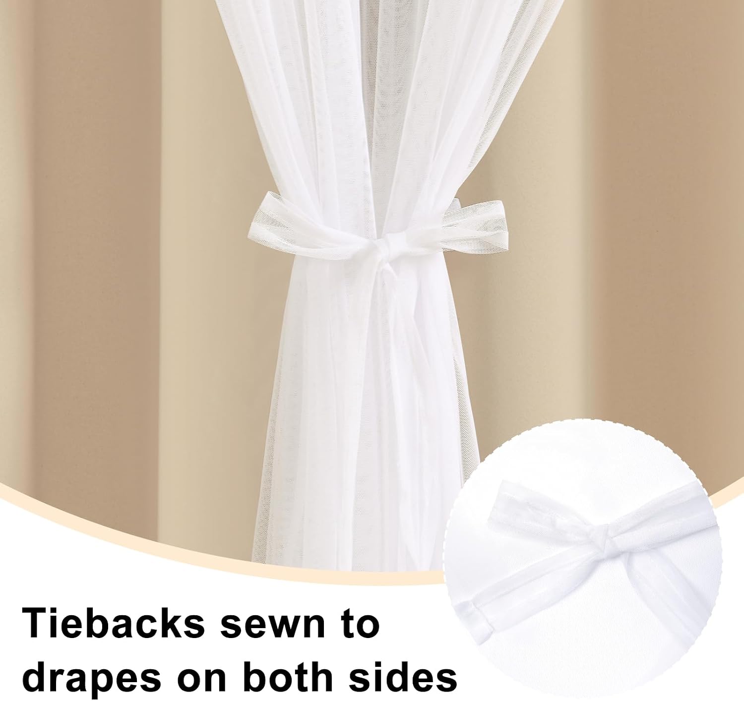 Beige Double Layer Thermal Blackout Curtains 70Wx63L