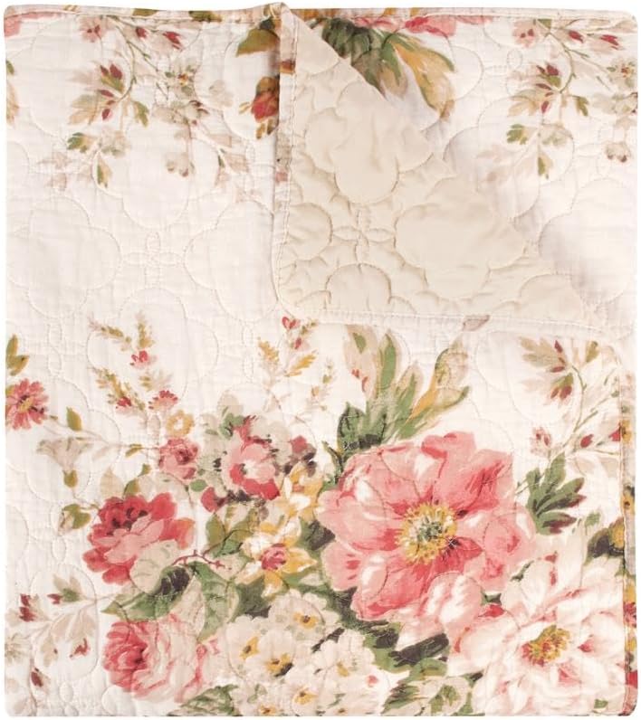 Buttercup Floral Cotton Quilted Throw 50x60in