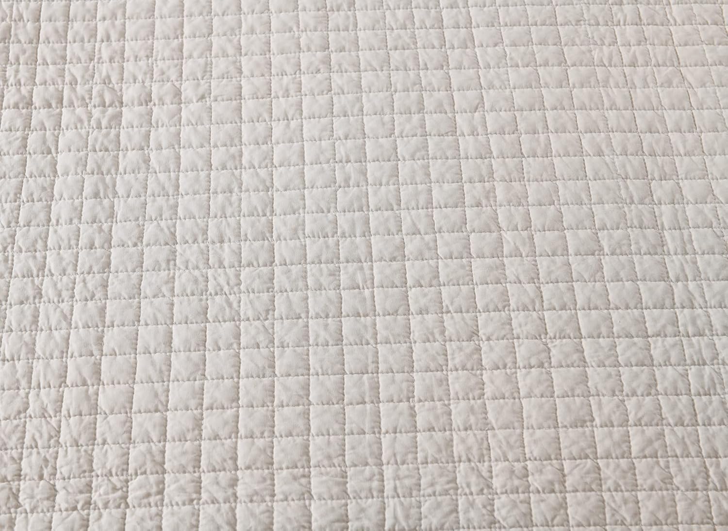 Natural Beige Vintage Reversible Cotton Quilted Throw 50"x60"