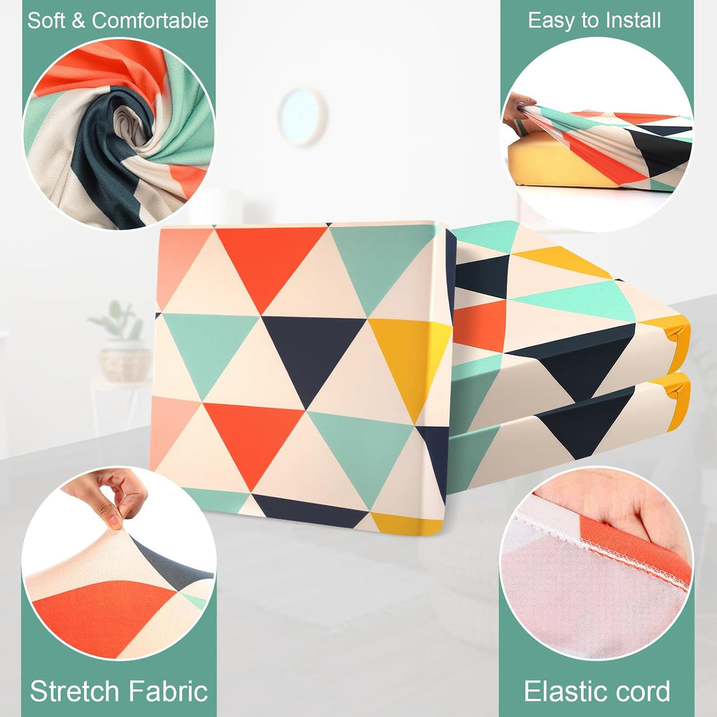 Multicolor Geometric Patio Cushion Covers 12Pcs
