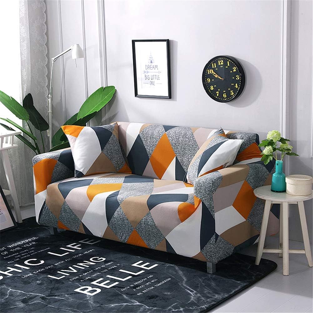 Geometric Stretch 3-Seater Sofa Cover