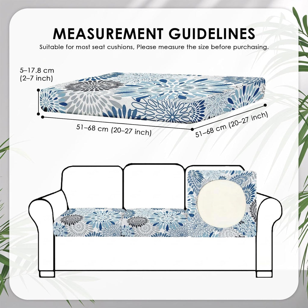 Blue Abstract Floral Patio Cushion Covers