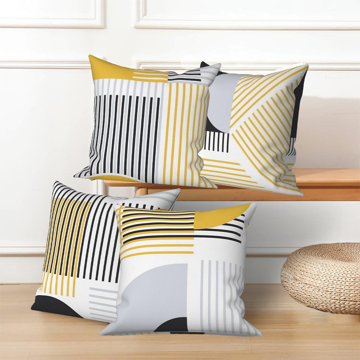 Striped Minimalist Pillow Covers Set of 4
