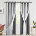 Grey Double Layer Thermal Blackout Curtains 52Wx84L