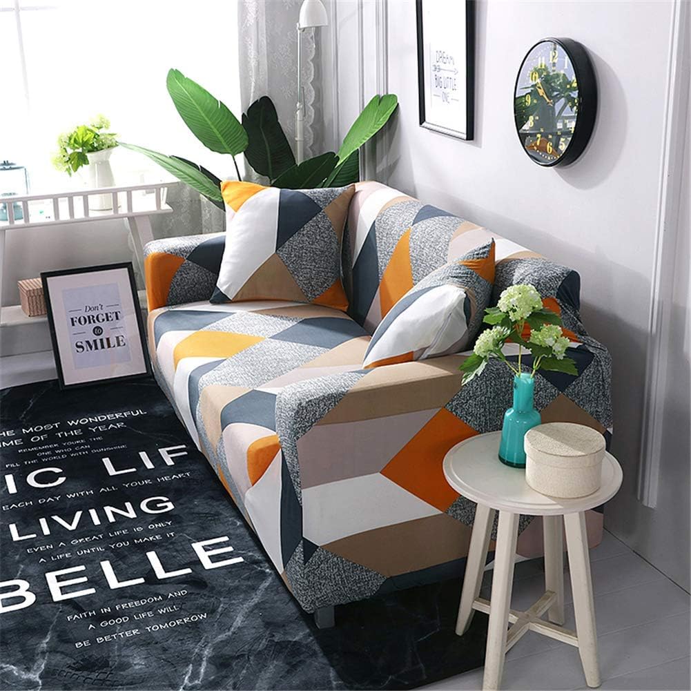 Geometric Stretch 3-Seater Sofa Cover