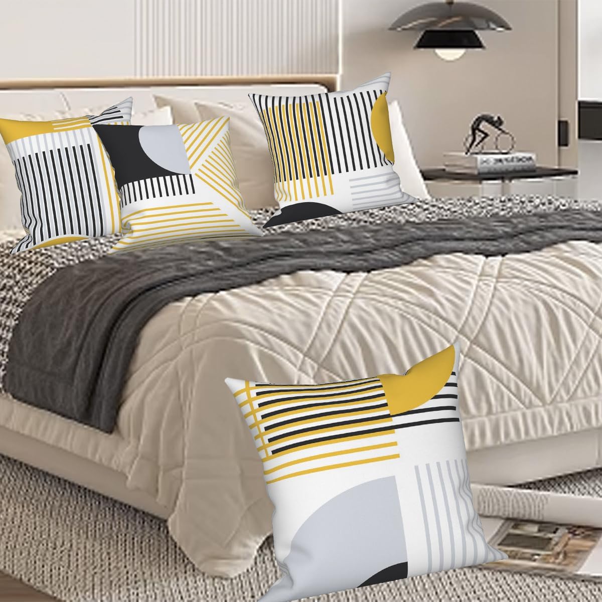 Striped Minimalist Pillow Covers Set of 4