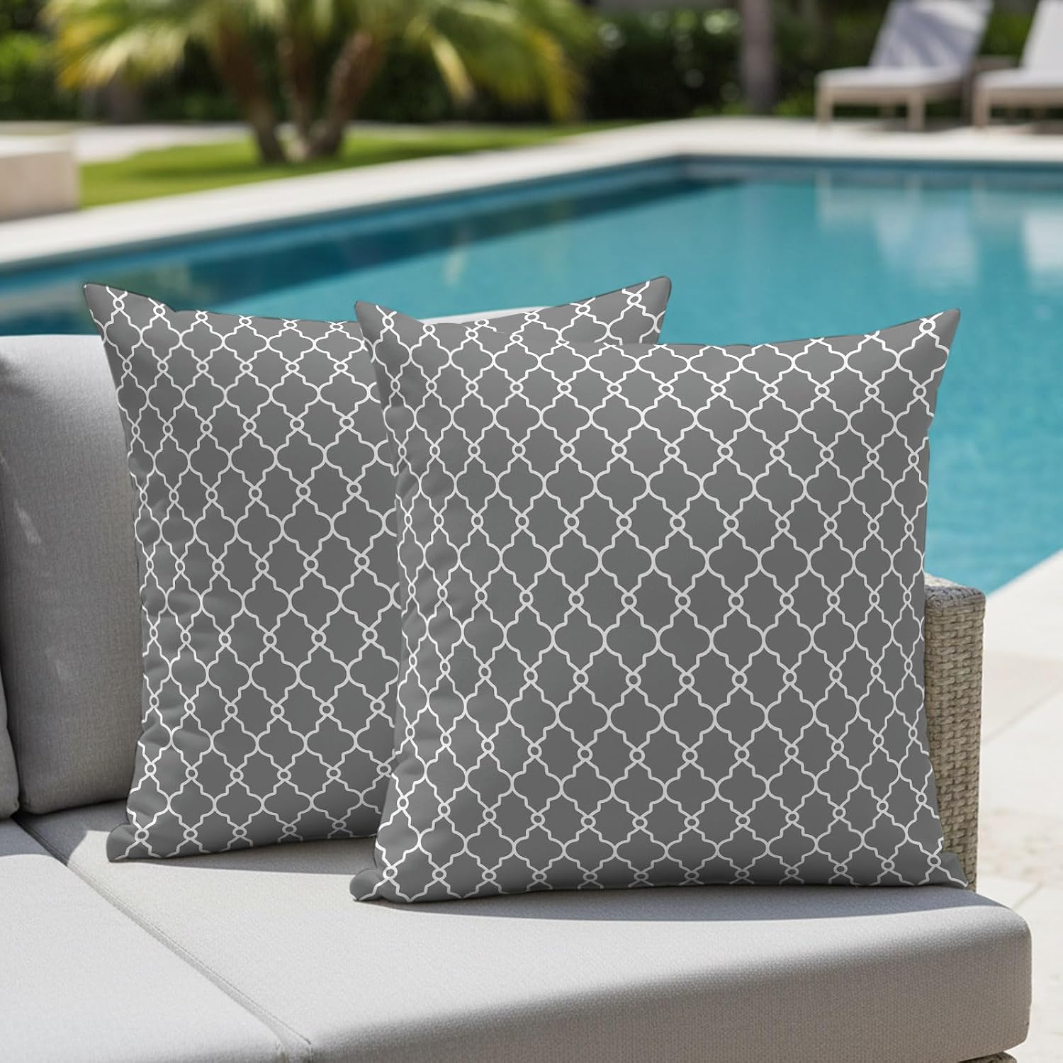 Grey Modern Geometric Pillow Covers Set of 4