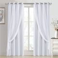 White Double Layer Thermal Blackout Curtains 52Wx84L