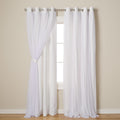 Winter White Double Layer Blackout Curtains 52x108