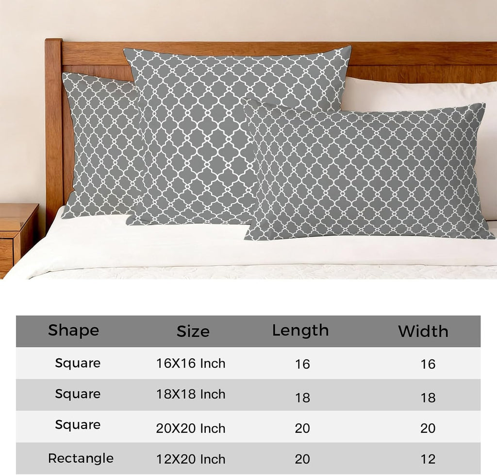 Grey Modern Geometric Pillow Covers Set of 4