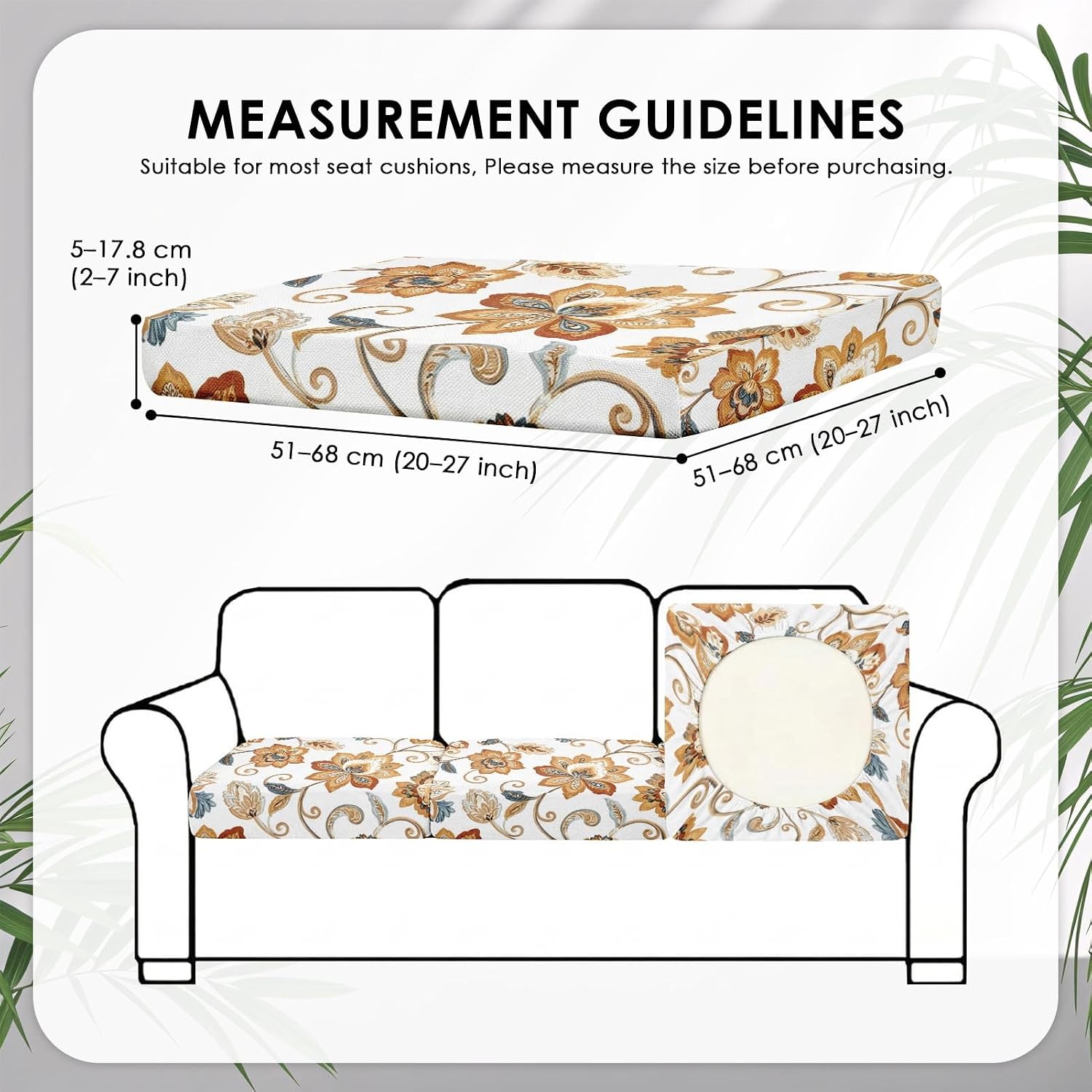 Brown Vintage Floral Patio Cushion Covers