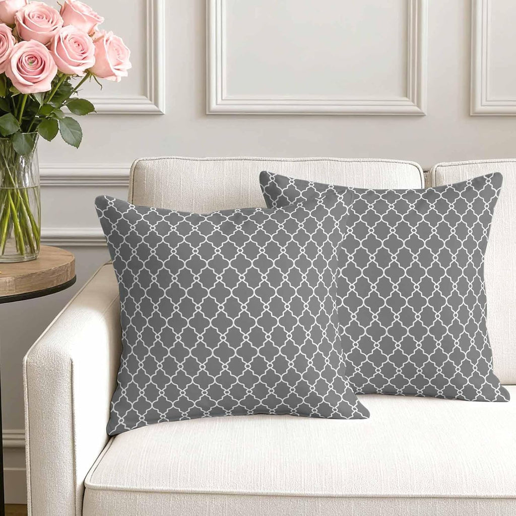 Grey Modern Geometric Pillow Covers Set of 4