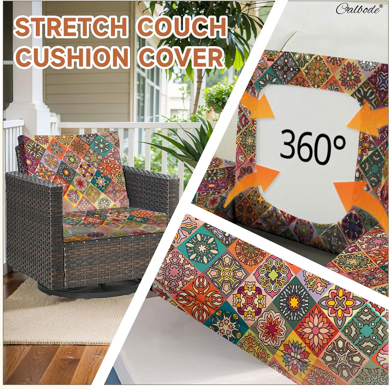Boho Colorful Geometric Patio Cushion Covers 8Pcs