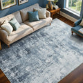 Blue Abstract Washable Large Area Rug