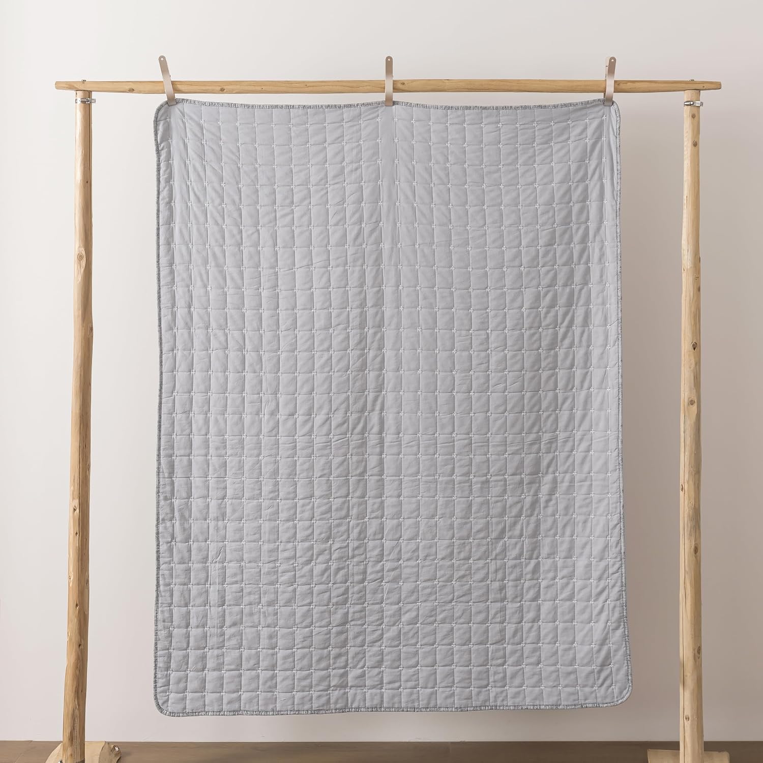 Grey Modern Floral Quilted Throw Blanket 50"x60"