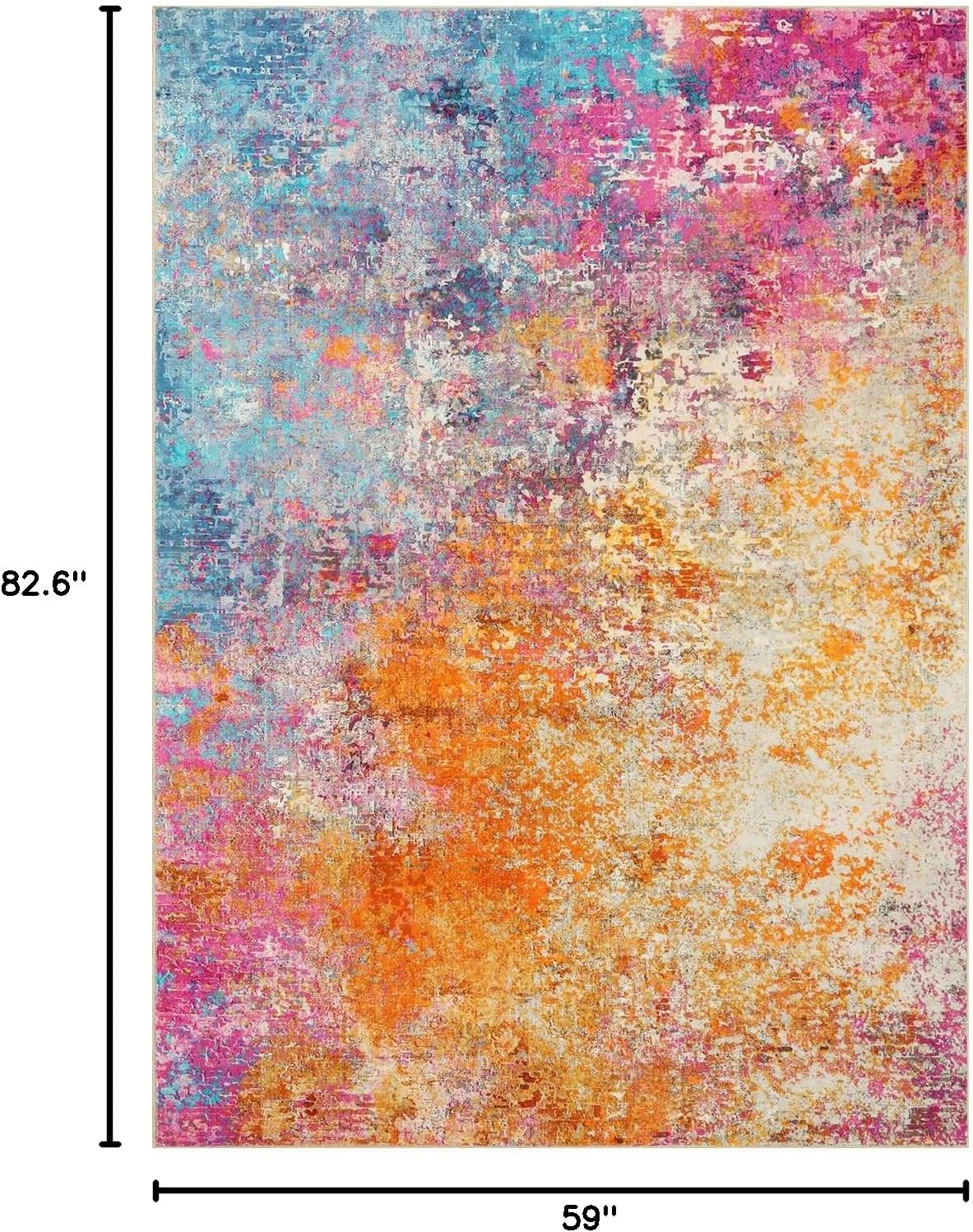 Colorful Abstract Washable Area Rug