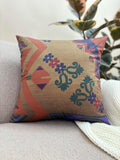 Rust Boho Kilim Throw Pillow Cover