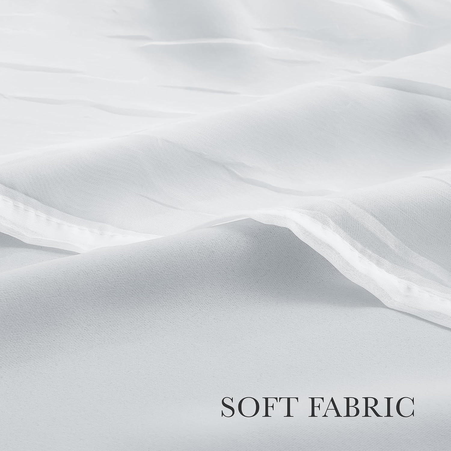 Greyish White Double Layer Blackout Curtains 52x90