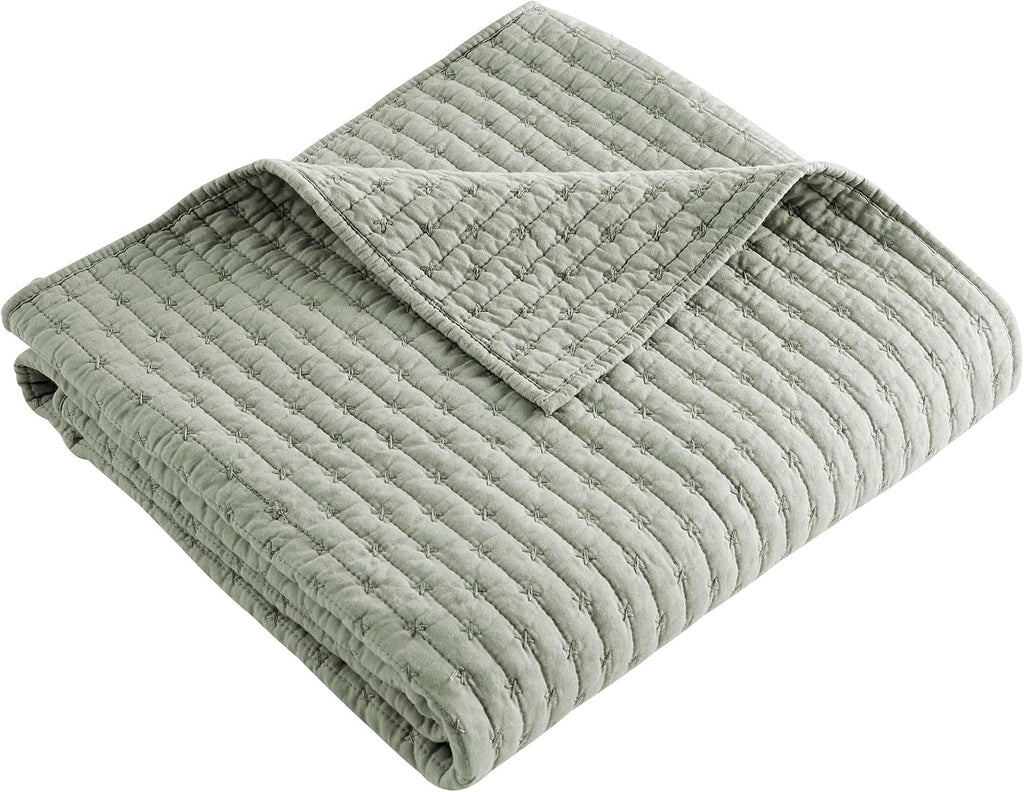 Desert Sage Cross Stitch Reversible Cotton Throw 50x60in