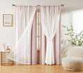 Pink Pom Pom Double Layer Blackout Curtains 52Wx84L