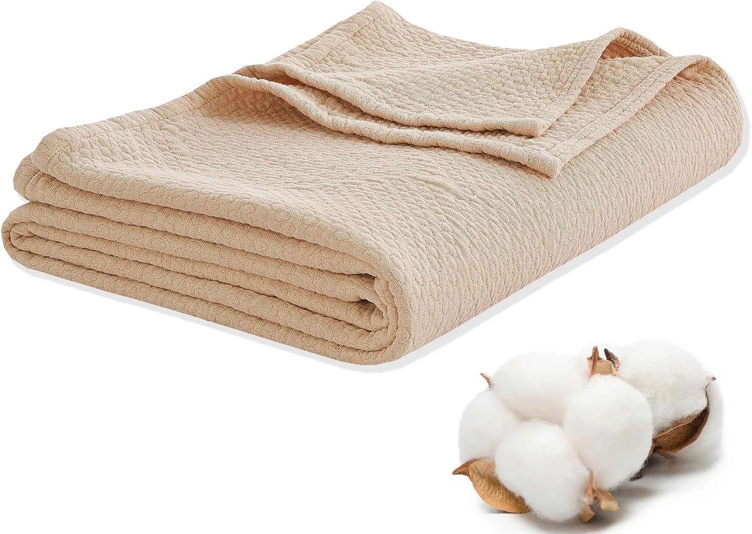 All Season Textured Cotton Throw Blanket