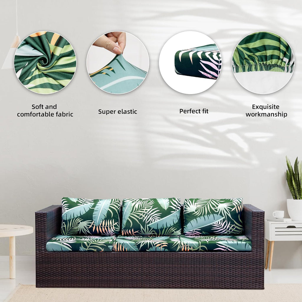 Green Forest Stretch Patio Cushion Covers