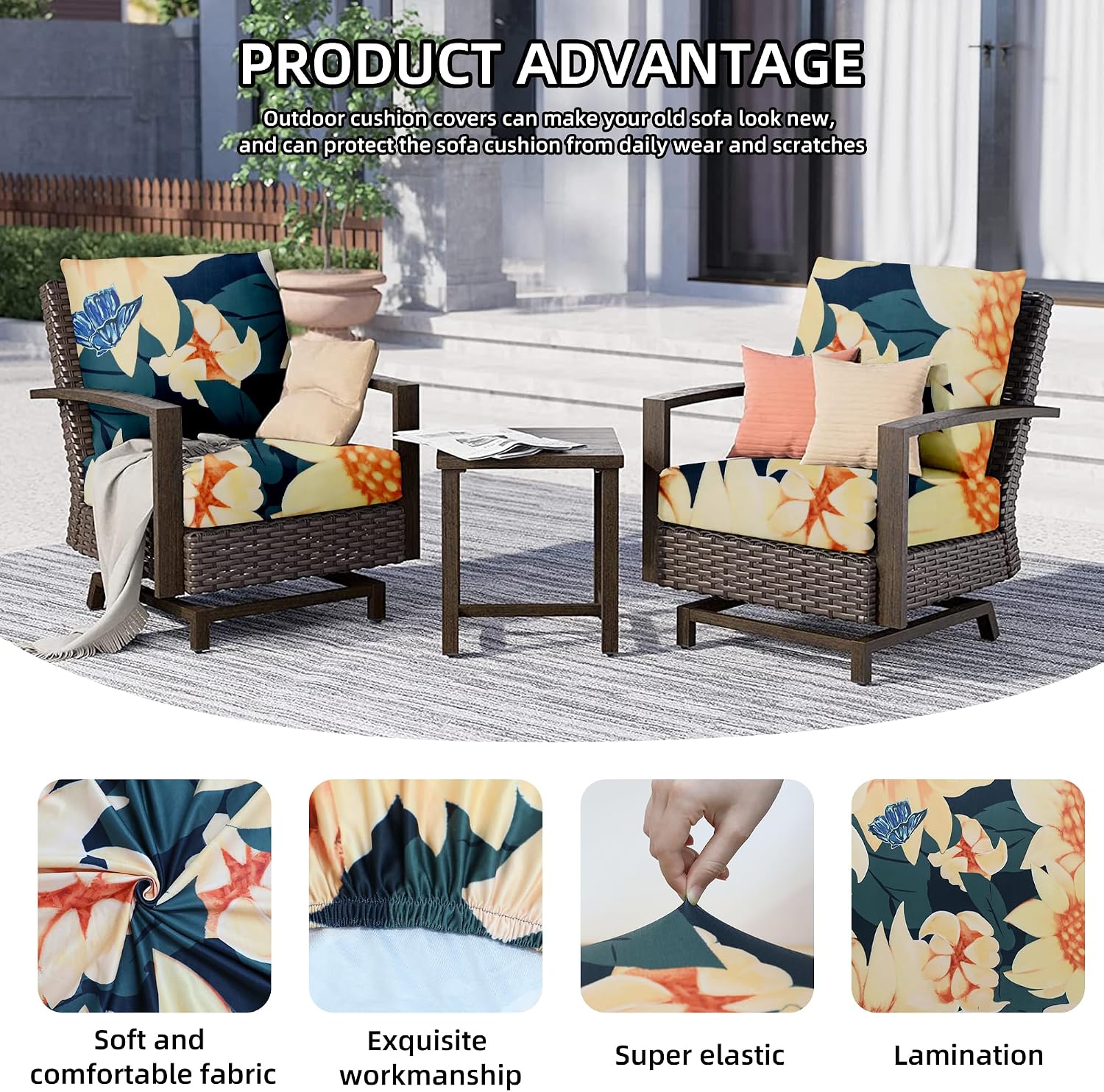 Washable Patio Cushion Slipcovers