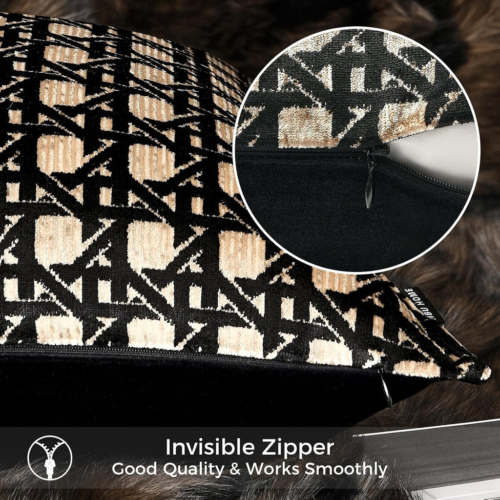 Velvet Geometric Rhombus Pillow Cover
