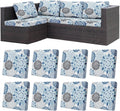 Blue Abstract Floral Patio Cushion Covers