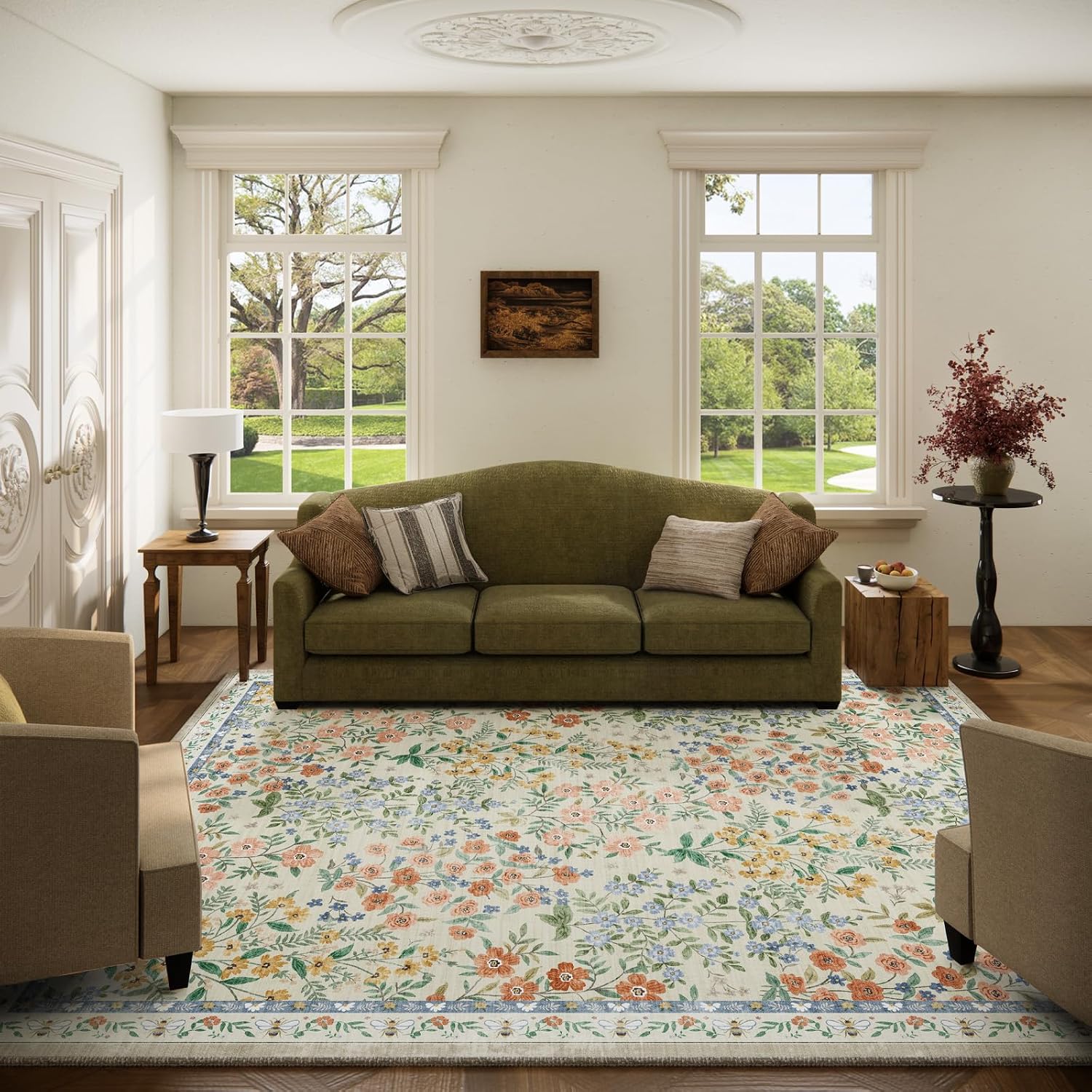 Washable Vintage Non Slip Area Rug