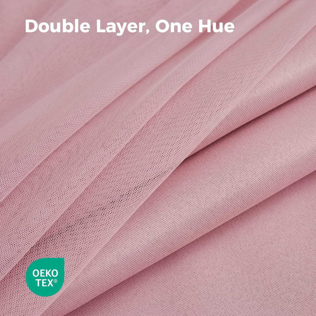 Pink Double Layer 100% Blackout Curtains 52Wx84L