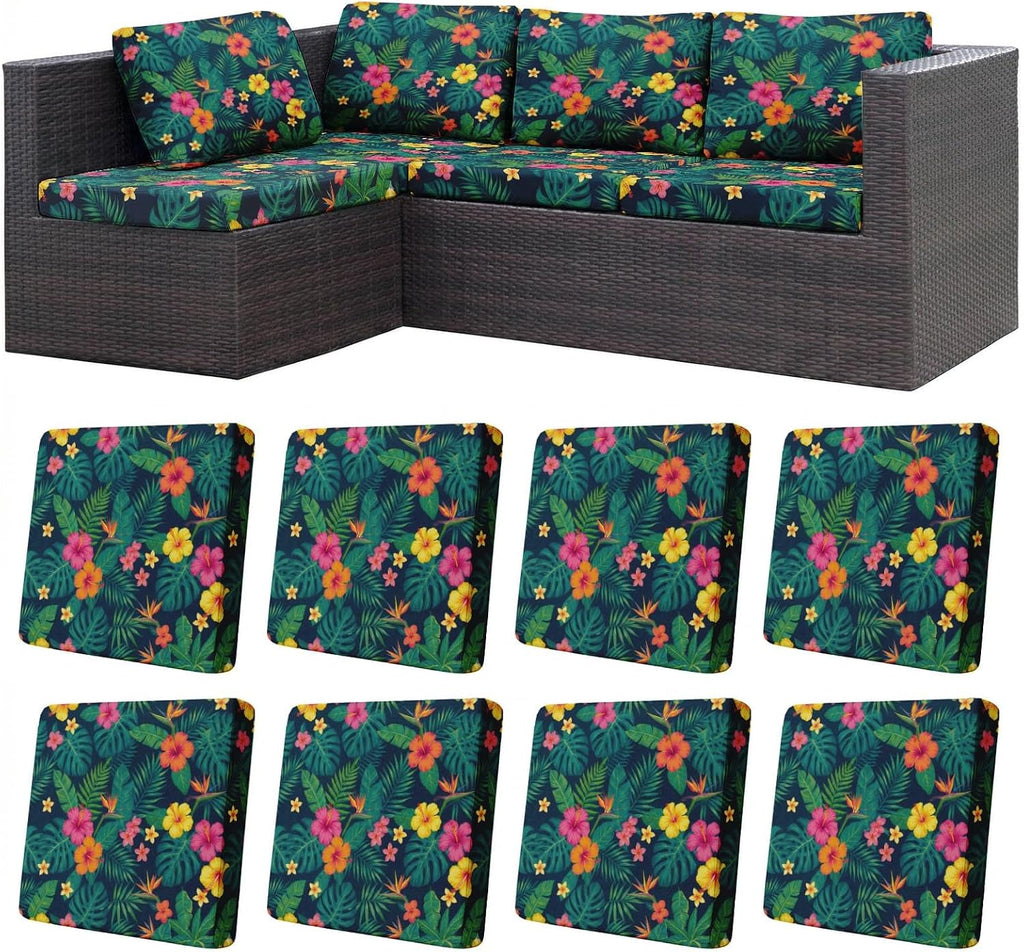 Tropical Floral Stretch Patio Cushion Covers