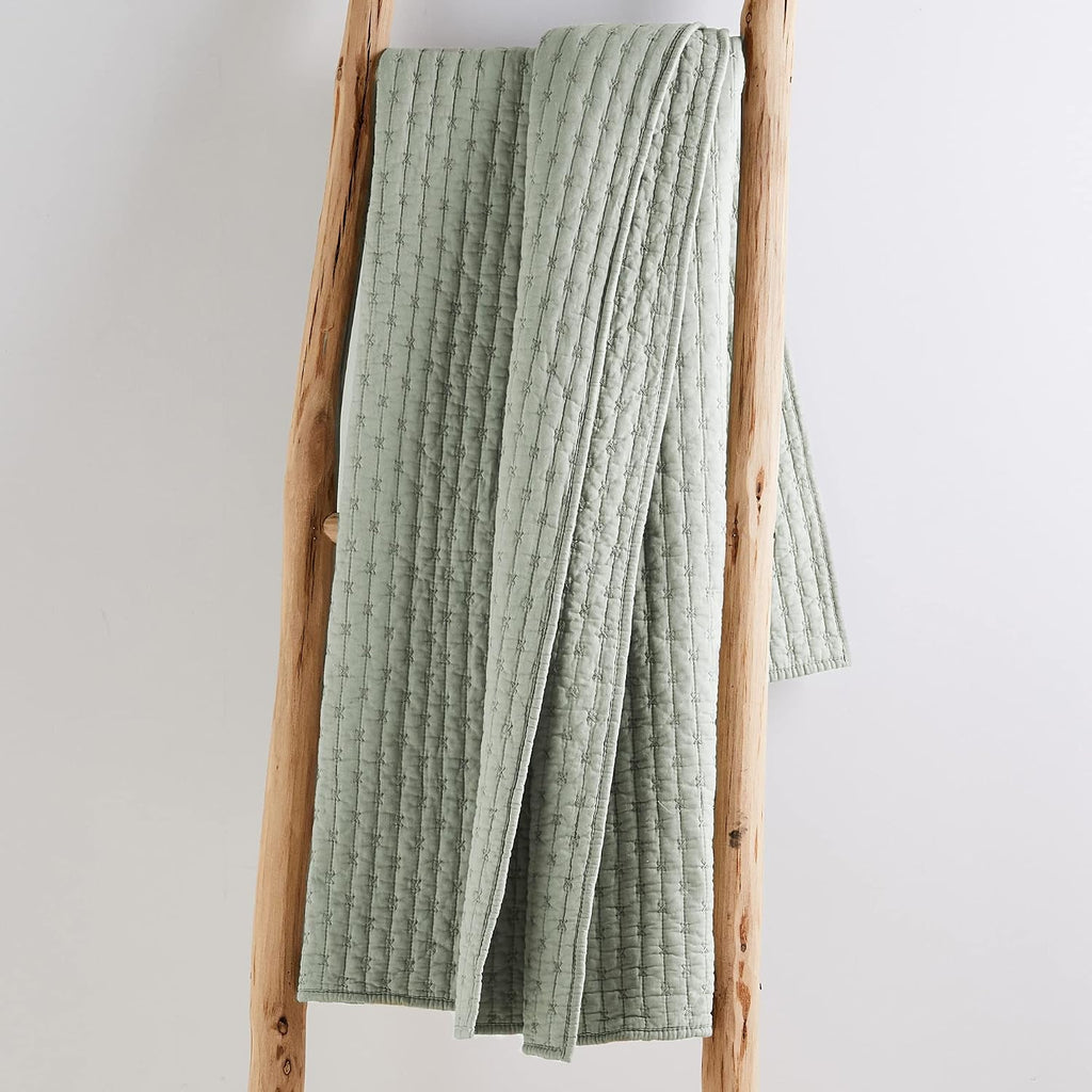 Desert Sage Cross Stitch Reversible Cotton Throw 50x60in