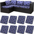 Navy Blue Geometric Patio Cushion Covers