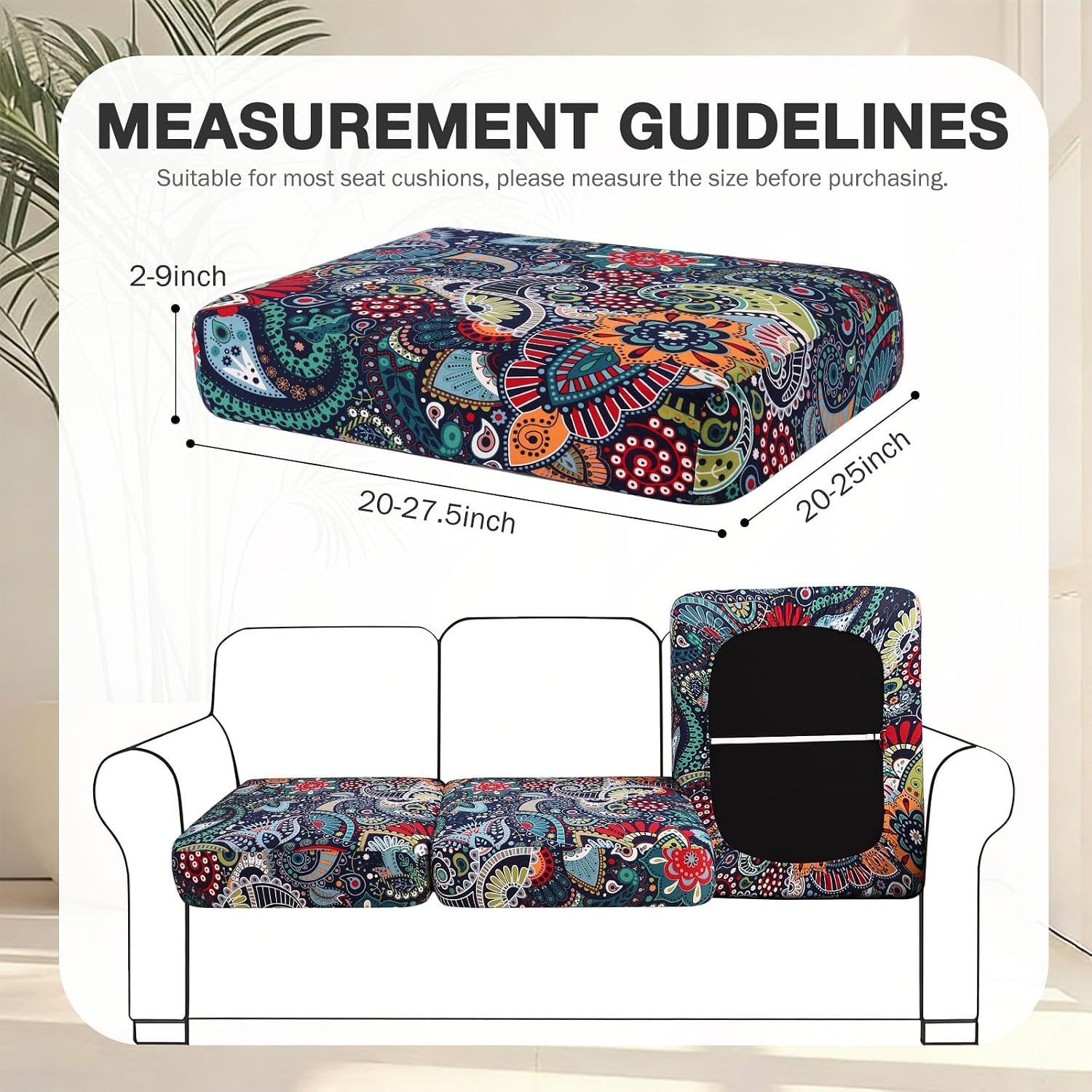 Paisley Stretch Patio Cushion Covers