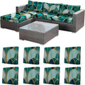 Green Art Deco Geometric Patio Cushion Covers 8Pcs
