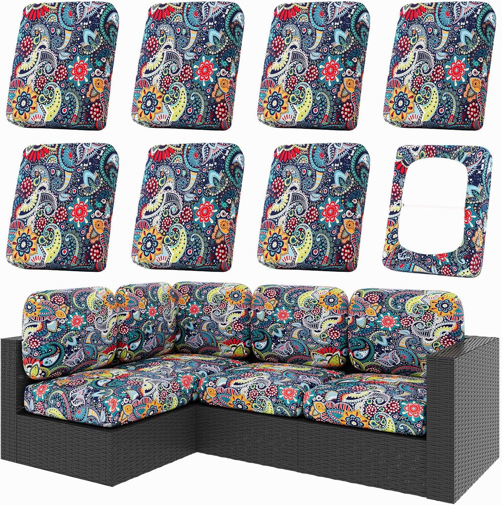 Paisley Stretch Patio Cushion Covers