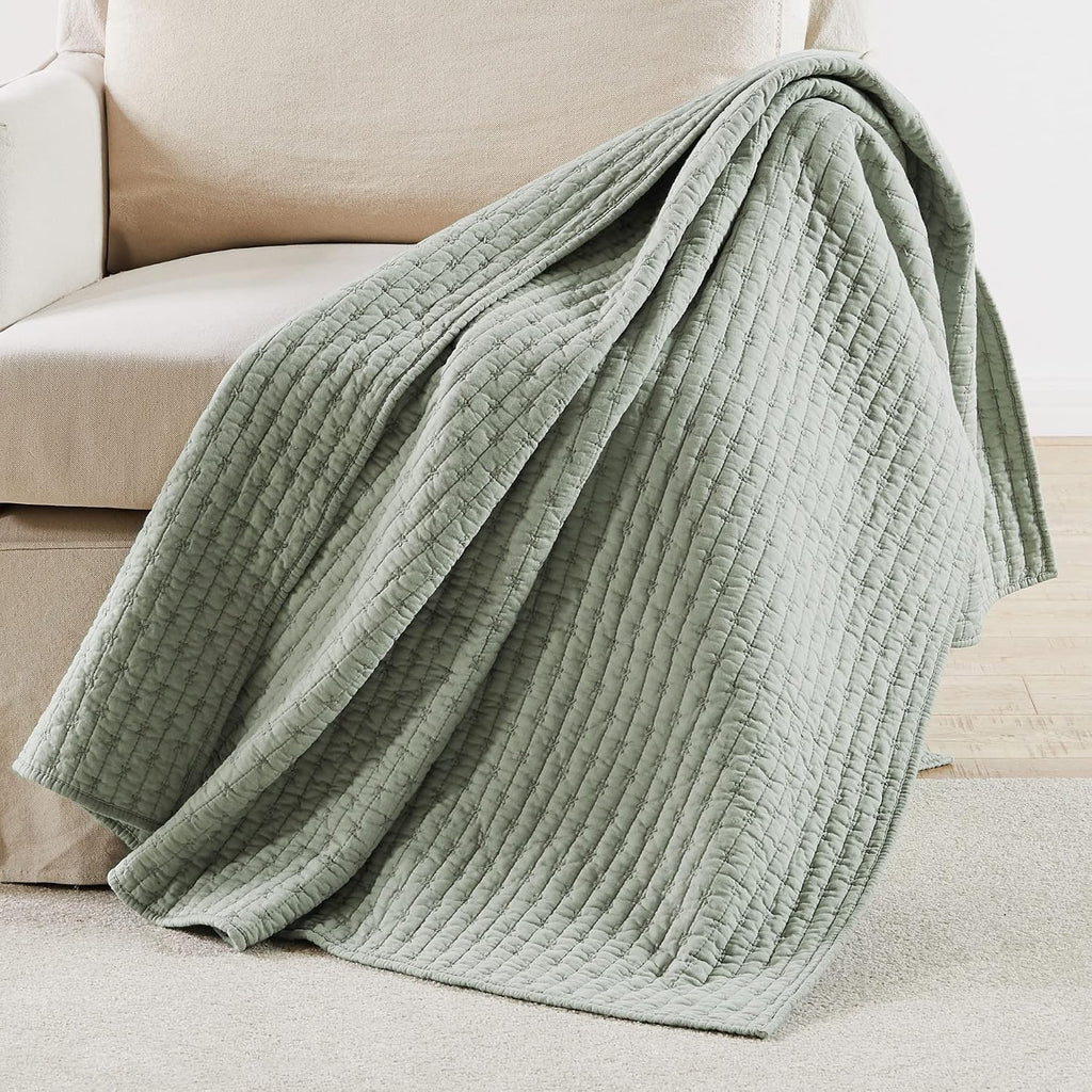 Desert Sage Cross Stitch Reversible Cotton Throw 50x60in