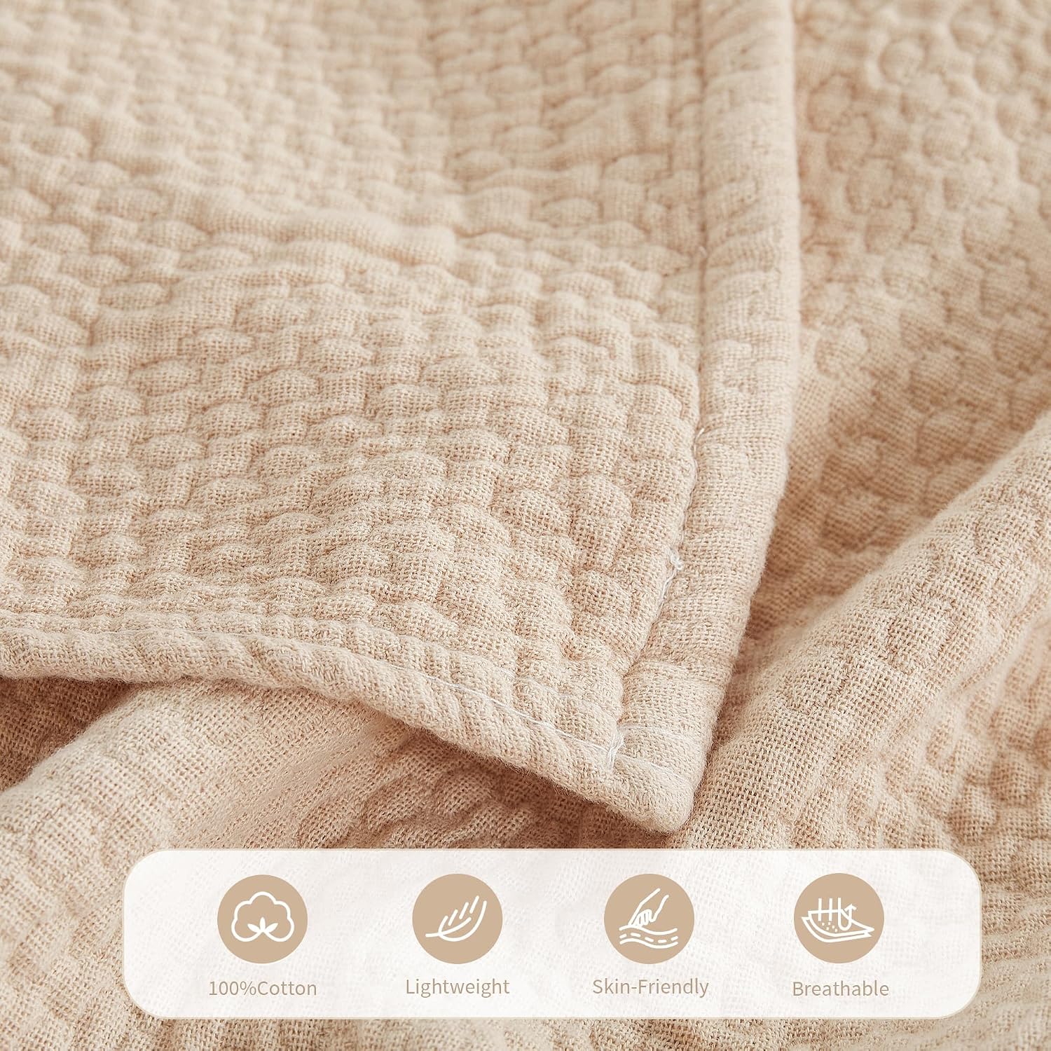All Season Textured Cotton Throw Blanket