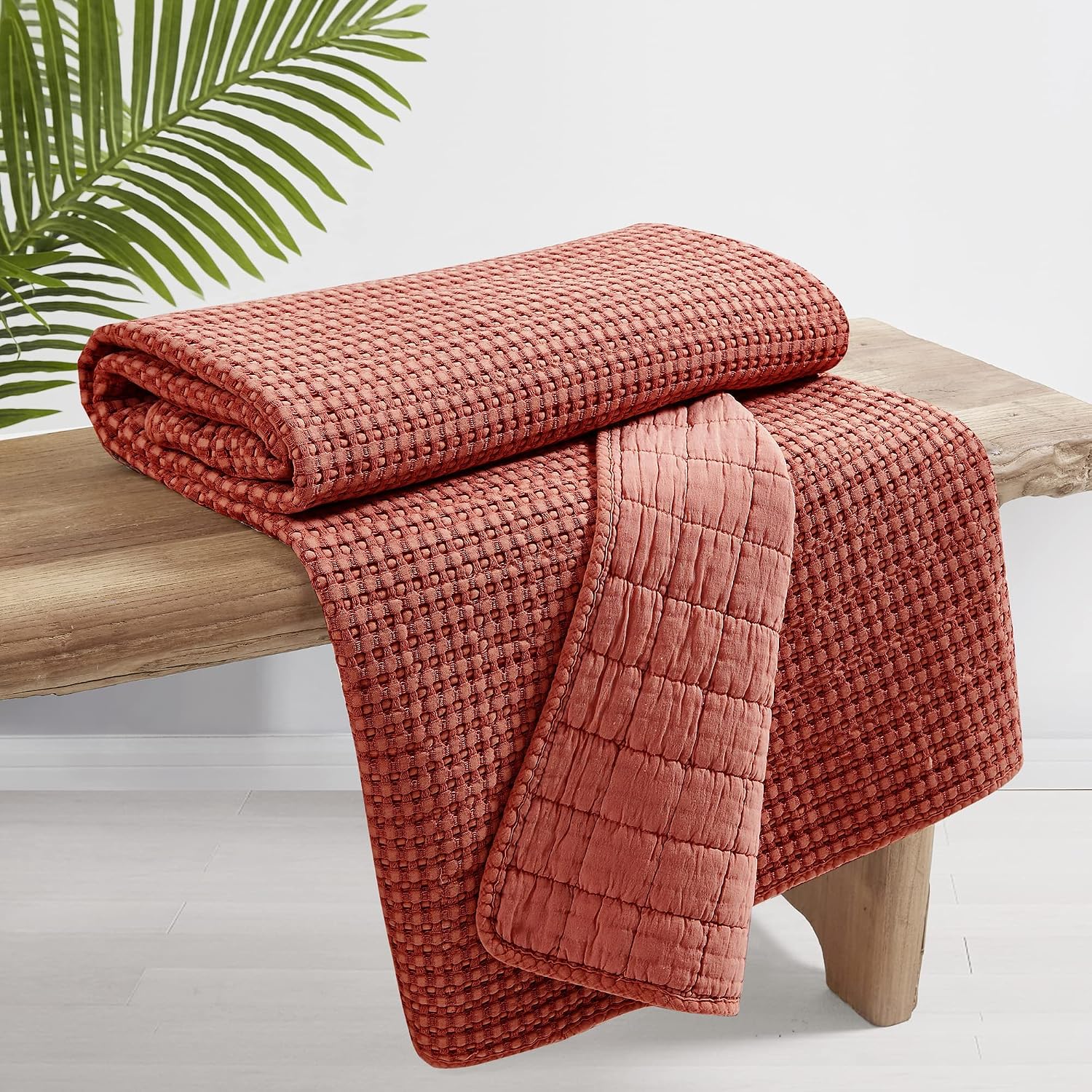 Adobe Cotton Waffle Throw Blanket 50x60in