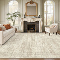 Beige Washable Large Vintage Rug