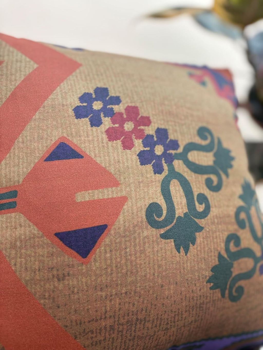 Rust Boho Kilim Throw Pillow Cover
