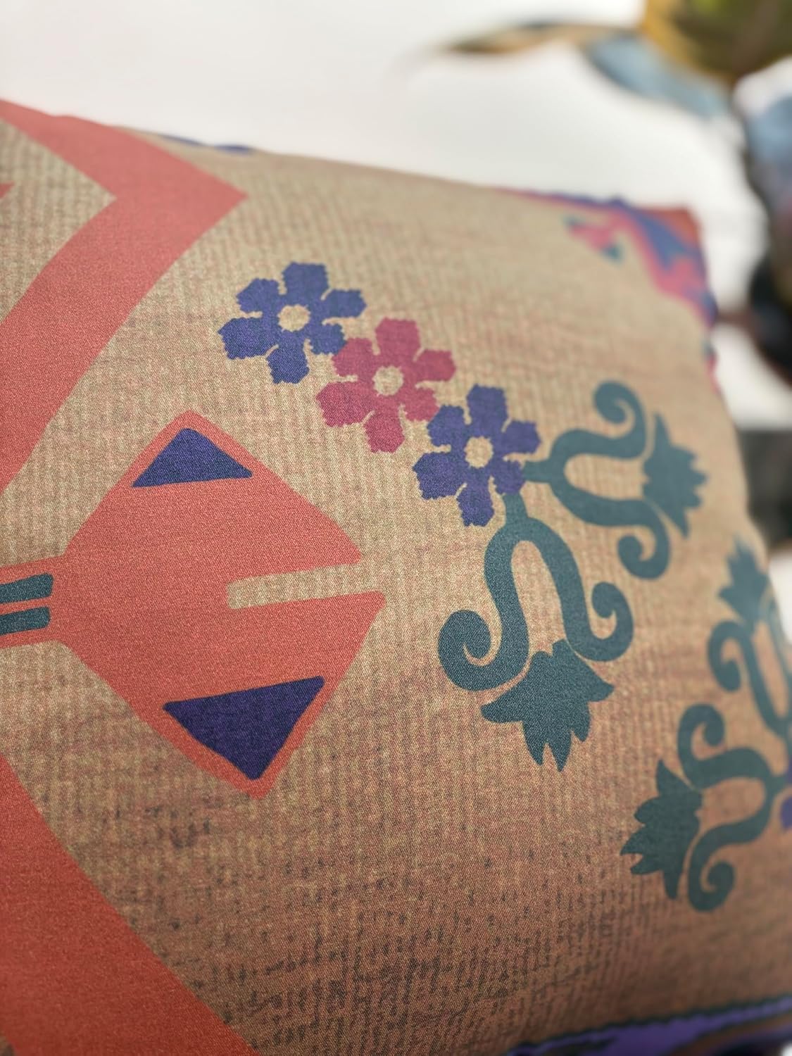 Rust Boho Kilim Throw Pillow Cover