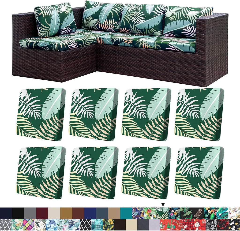 Green Forest Stretch Patio Cushion Covers
