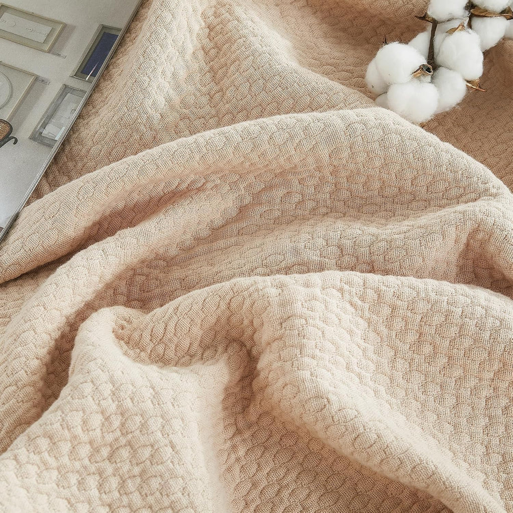 All Season Textured Cotton Throw Blanket