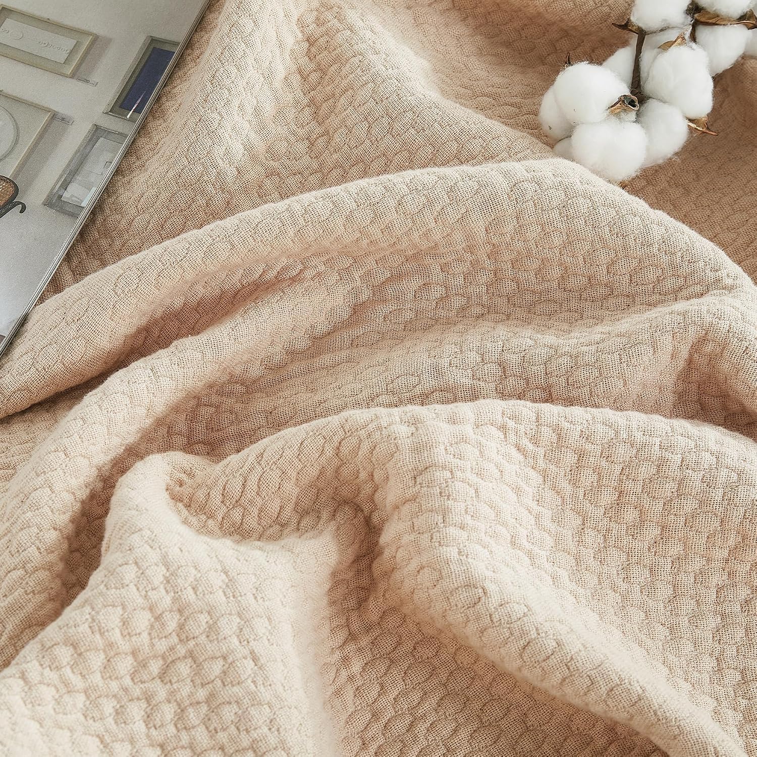 All Season Textured Cotton Throw Blanket